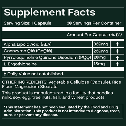 PowerHouse Complex with CoQ10, PQQ, ALA and L-Ergothioneine -- Adaptive Medicine